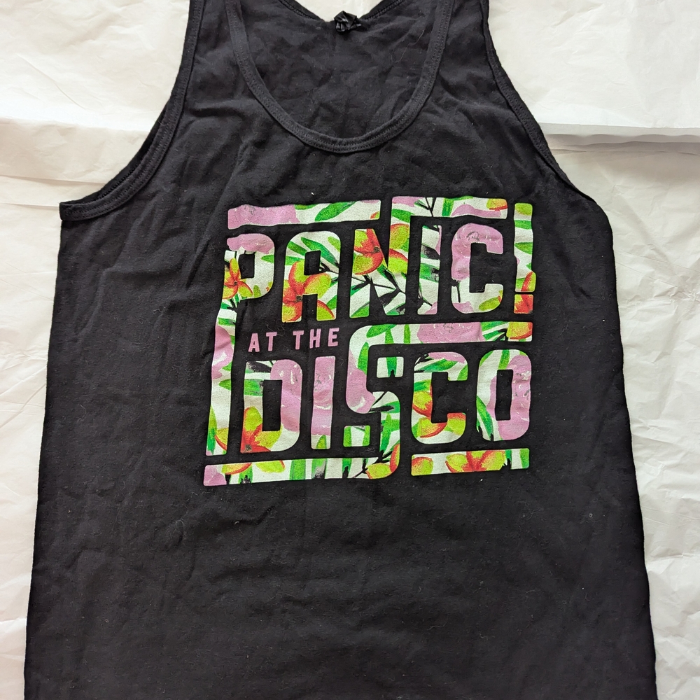 Panic! At The Disco Black Tank With Floral Graphics Snall